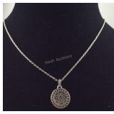 Sterling silver locket necklace 23in