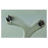 Sterling silver stud earrings leaves