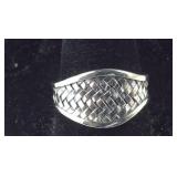 Size 9 Sterling silver braided band ring