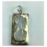 Sterling silver cameo pendant