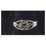 Size 8 Sterling silver filigree ring