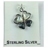 Sterling silver mother of pearl and abalone