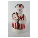 Snowman nurse cookie jar, 12"