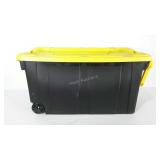 Sterilite tote with handle and wheels, 21 x 35 x