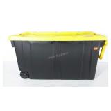 Sterilite tote with handle and wheels, 21 x 35 x