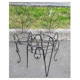 3-pc Outdoor Planters Lot, metal works made, 2 in