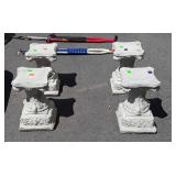 Set of 4 Outdoor Flower Stands, concrete so heavy