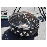 Outdoor 28" Firepit with mesh dome lid, seller