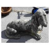 Concrete Hound Dog Figure Lawn Decor piece, about