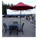 7pc Outdoor Table Set, 40" Table with 4 Armed