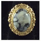 Size 6 Austrian pinolith 9.80ct solitaire 18k