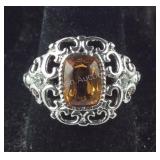 Size 8 Brazilian citrine and Austrian crystal