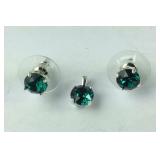 Sterling 6.25mm emerald Swarovski crystal stud