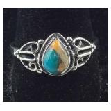 Size 10 Sterling Santa Fe style .55ct spiny