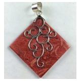 Sterling sponge coral pendant