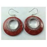 Sterling sponge coral earrings