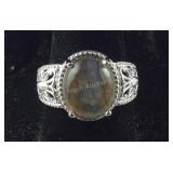 Size 7 platinum bond 5.25ct labradorite solitaire