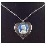 20in cameo pendant necklace in stainless