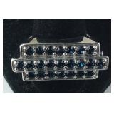 Size 12 Swarovski Montana crystal 2.0ct platinum