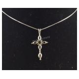 Black Onyx Cross Necklace 3.1 grams Sterling
