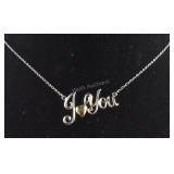 "I (Heart/Love) You" Necklace 2.6 grams Sterling