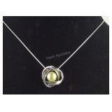 Genuine Pearl Swirl Design Necklace on Snake