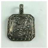 Vintage Maracasite Cursive "L" Pendant 6.7 grams