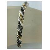 Thick Rope Chain Bracelet with Black & Gold