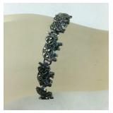 Marcasite Elephant Link Bracelet 16.3 grams
