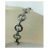 CZ Round Link Bracelet 12.6 grams Sterling