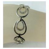 Oblong Tear Drop Link CZ Bracelet 14.9 grams