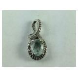 Petite Aquamarine Pendant 1.8 grams Sterling