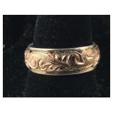 Rose Gold over Silver Floral Infinity Band Ring