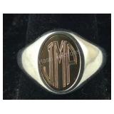 Silver & Gold Signet Ring (JMP) 6.5 grams 925 &
