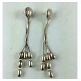 Beaded Dangle Stud Earrings 5.9 grams Sterling