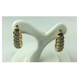 .48 CTW Genuine Diamond Huggie Hoop Earrings Gold