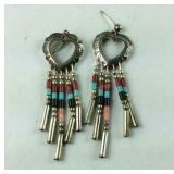 Southwestern Style Heart Dangle Earrings