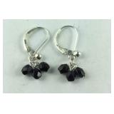 Leaver Back Black Bead Earrings 1.3 grams