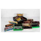 Toy train cars, various styles, many need