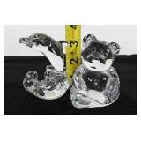 Two Princell House crystal paperweight figurines,