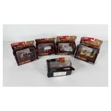 Corgi toy die cast firetrucks, five with boxes