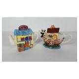 Two figural teapots, Noah