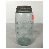 Mason sloped shoulder jar with zinc lid, patent