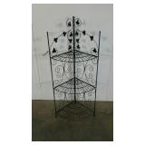 Three tier wirework corner plant stand, 46" tall,