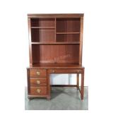 Laminated desk with hutch top. Two pieces. Drop