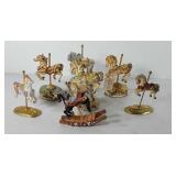 Carousel figurines, includes carousel horses and