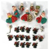 Vintage Christmas ornaments,  made in Japan elves