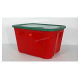 Poly storage tote with lid. Measures