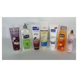 Toiletry lot: lotions, shampoo and  body spray.