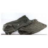 Two US military top load canvas duffel bags, one